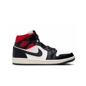 נעלי אופנה נייקי Air Jordan 1 Mid Black Sail Gym Red