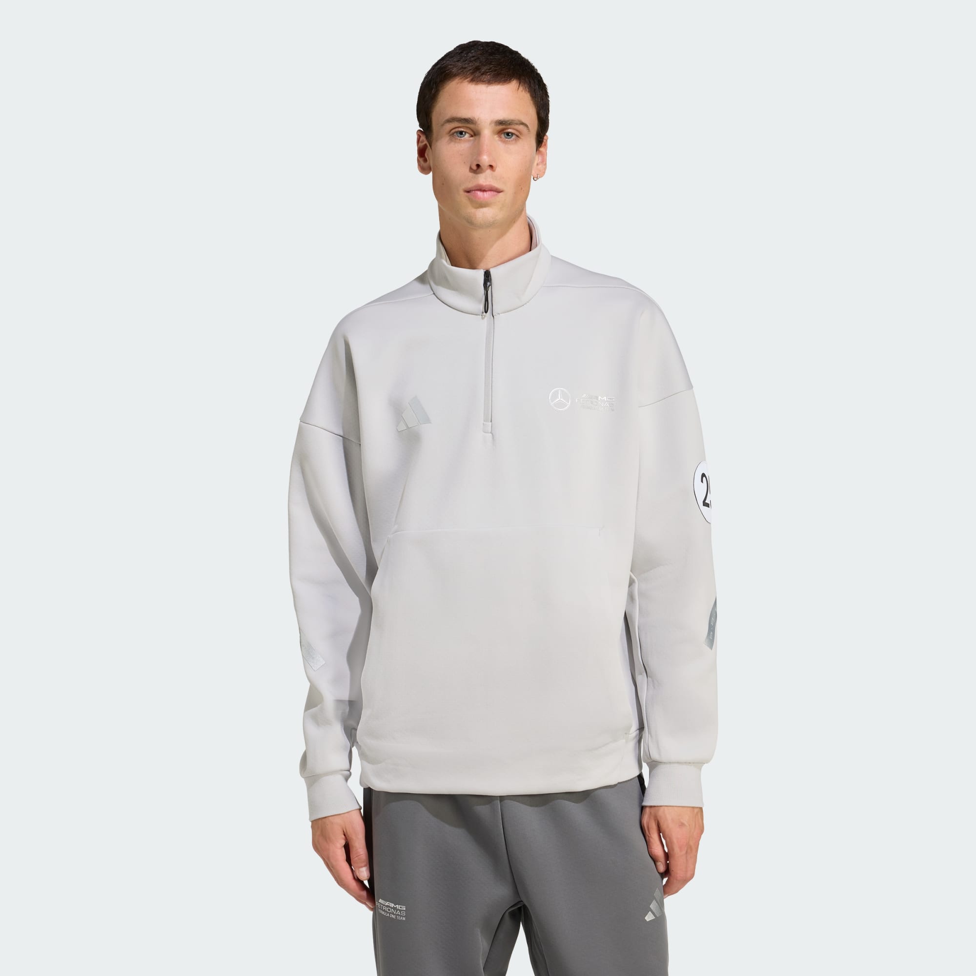⁦עליונית אדידס Mercedes - AMG Petronas Silver Arrows Half-Zip⁩ – תמונה ⁦2⁩